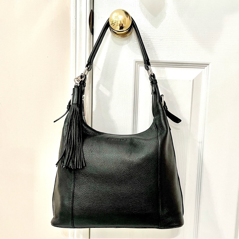 Atelier Noir by Rudsak Pebbled Leather Shoulder Bag Black